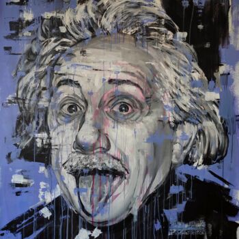 Painting titled "Albert Einstein" by Zahar Kondratyuk, Original Artwork, Acrylic