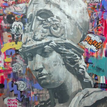 Painting titled "Athena and mass cul…" by Zahar Kondratyuk, Original Artwork, Acrylic