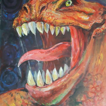 Картина под названием "Dino (Дино)" - Zaheroz, Подлинное произведение искусства, Акрил