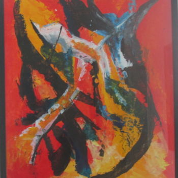 Painting titled "quand le grand s'en…" by Z.Akli, Original Artwork, Acrylic
