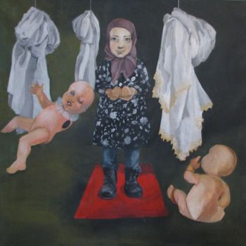 Painting titled "Silencieuses N° 4" by Zahra Zeinali, Original Artwork, Acrylic
