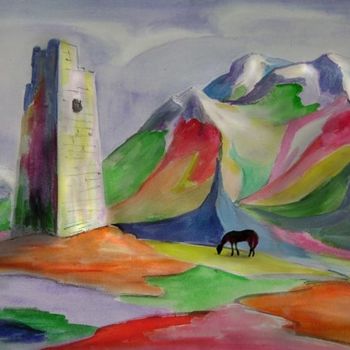 Painting titled "кавказ" by Zaira Tamati, Original Artwork