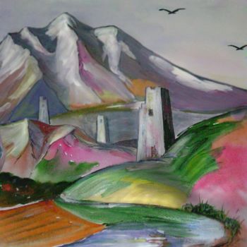 Painting titled "в горах" by Zaira Tamati, Original Artwork, Gouache