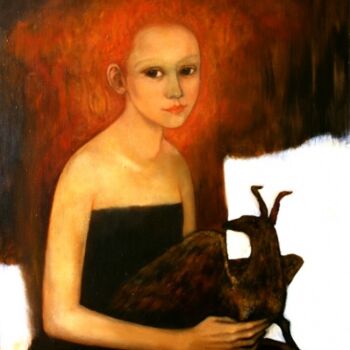 Картина под названием "Рыжая фея с летающе…" - Зайцева Ирина Евгеньевна, Подлинное произведение искусства, Другой