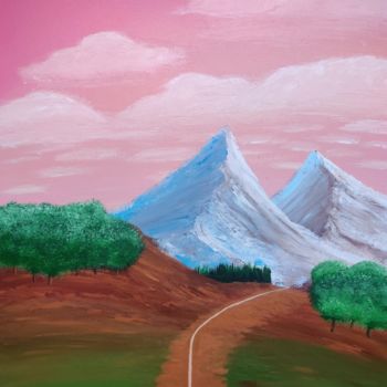 Painting titled "Mountain walk" by Zakaria Aboukhriss, Original Artwork, Acrylic