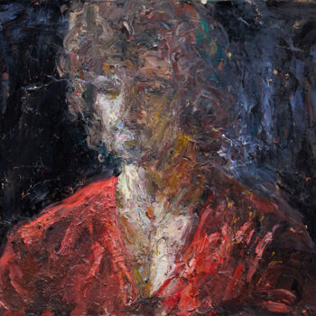 Peinture intitulée "Man in Red" par Zakhar Shevchuk, Œuvre d'art originale, Huile