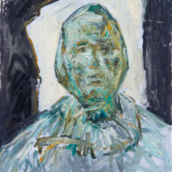 Malarstwo zatytułowany „Green Portrait” autorstwa Zakhar Shevchuk, Oryginalna praca, Olej