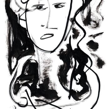 Disegno intitolato "Ink Album (Self Por…" da Zakhar Shevchuk, Opera d'arte originale, Inchiostro