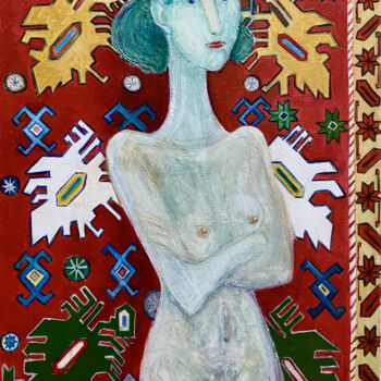 ".Carpet and girl" başlıklı Tablo Zakir tarafından, Orijinal sanat, Petrol