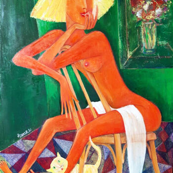 Painting titled "Blondes" by Zakir, Original Artwork, Oil