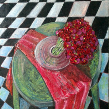 Peinture intitulée "ROUND TABLE" par Zakir, Œuvre d'art originale, Huile
