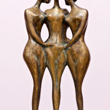 Sculpture intitulée ".Three friends" par Zakir, Œuvre d'art originale, Bronze
