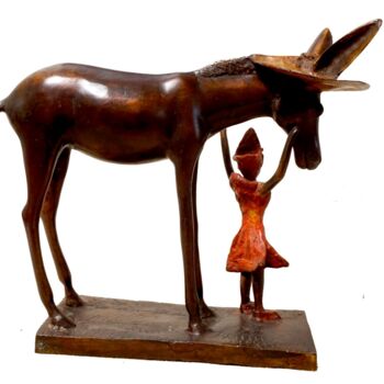 Sculpture titled "Mon ami le grand ân…" by Zako, Original Artwork, Bronze