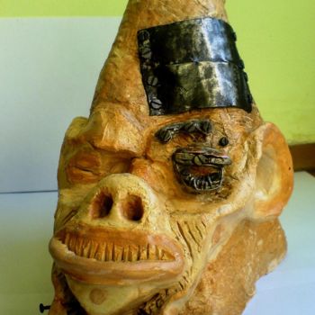 Sculpture titled "The Dog-head" by Koki, Original Artwork, Ceramics