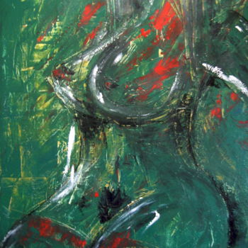 Painting titled "Femme nue aux bas r…" by Antonio Zamariola, Original Artwork, Acrylic