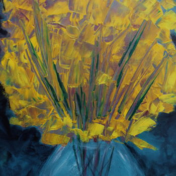Malarstwo zatytułowany „Bouquet de fleurs” autorstwa Antonio Zamariola, Oryginalna praca, Akryl