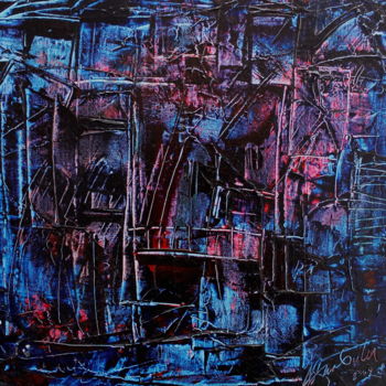 Schilderij getiteld "Saïgon (bidonville)" door Antonio Zamariola, Origineel Kunstwerk, Acryl