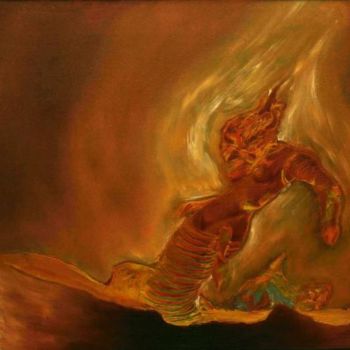 Pittura intitolato "A chama da vela" da Zandre, Opera d'arte originale