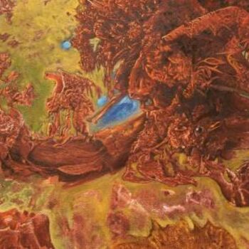 Картина под названием "O meu planeta(detal…" - Zandre, Подлинное произведение искусства, Масло