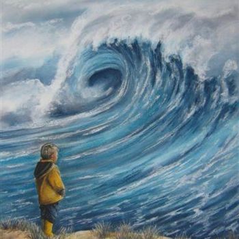 Peinture intitulée "Tsunami" par Marielle Zang-Pujol, Œuvre d'art originale, Huile