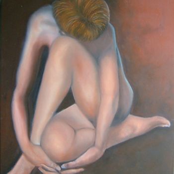 Painting titled "Solitude" by Andree Burniaux, Original Artwork, Oil