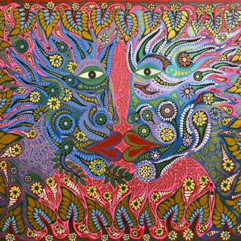 Картина под названием "Love in the Jungle…" - Zaplaflora, Подлинное произведение искусства, Акрил