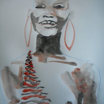 Malarstwo zatytułowany „smile” autorstwa Ruddy Zara, Oryginalna praca, Akwarela