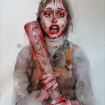 Painting titled "Wendy The Shining" by Zarina Dyganova (Zarin Winter), Original Artwork, Watercolor
