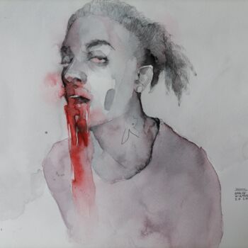 Peinture intitulée "Play Boi Carti orig…" par Zarina Dyganova (Zarin Winter), Œuvre d'art originale, Aquarelle