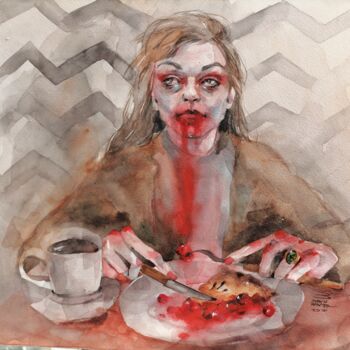 Peinture intitulée "Twin Peaks Laura Pa…" par Zarina Dyganova (Zarin Winter), Œuvre d'art originale, Aquarelle