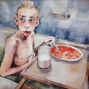 Peinture intitulée "Gummo watercolor dr…" par Zarina Dyganova (Zarin Winter), Œuvre d'art originale, Aquarelle