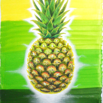Painting titled "golden pineapple" by Zaurekady, Original Artwork, Oil