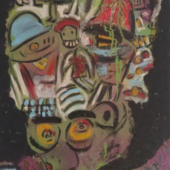 Painting titled "In my head`" by Zazi Art, Original Artwork, Oil