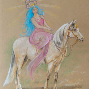 Painting titled "Wiolinda" by Zbigniew Popadiuch, Original Artwork, Pastel