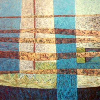 Painting titled "Blue land" by Zbyszek Blekiewicz, Original Artwork