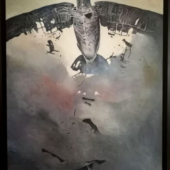 Картина под названием "QE - tribute to ZDZ…" - Pods Inspirations -  Beksinski, Подлинное произведение искусства, Масло