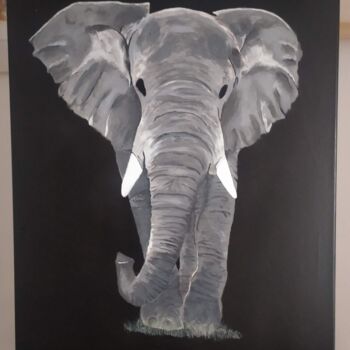 Painting titled "Elephant" by Zeak31, Original Artwork, Acrylic