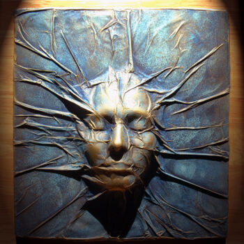 Sculpture titled "visage40x40cm.jpg" by Zeddé, Original Artwork