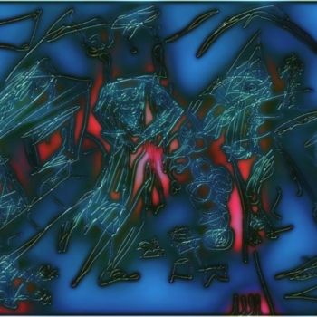 Digital Arts titled "BluesBand" by Zee Delaz, Original Artwork, Digital Painting