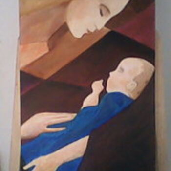 Malerei mit dem Titel "maria e Jesus" von José Luís Francisco Zé, Original-Kunstwerk, Öl