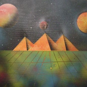 Painting titled "piramides extraterr…" by José Luís Francisco Zé, Original Artwork, Oil
