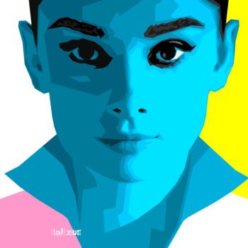 Digital Arts titled "Pop Art Audrey" by Zelko Radic, Original Artwork, 2D Digital Work