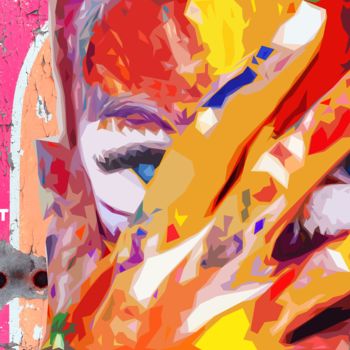 Digital Arts titled "Colorful Face" by Zelko Radic, Original Artwork, Digital Painting