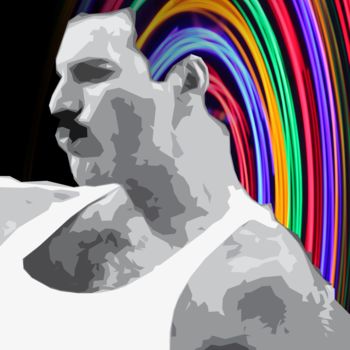 Digitale Kunst mit dem Titel "Freddie" von Zelko Radic, Original-Kunstwerk, Digitale Malerei