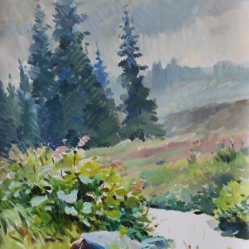 Картина под названием "Дождливый день" - Егор Безбородов, Подлинное произведение искусства, Масло