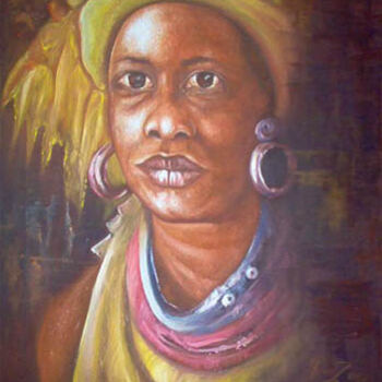 Painting titled "Mama africa" by Zendaart, Original Artwork, Oil