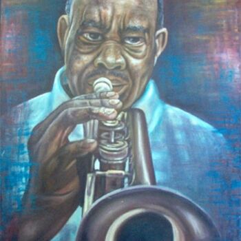 Malerei mit dem Titel "Jazz man" von Zendaart, Original-Kunstwerk, Öl