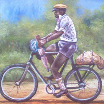 Painting titled "kumusha[rural area]" by Zendaart, Original Artwork, Oil