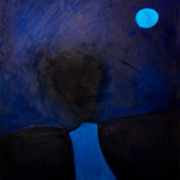 Painting titled "Full Moon. Long way…" by Zenya Gorlik, Original Artwork, Acrylic