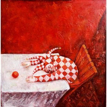 Pittura intitolato "«Afterparty in Red»." da Zenya Gorlik, Opera d'arte originale, Acrilico